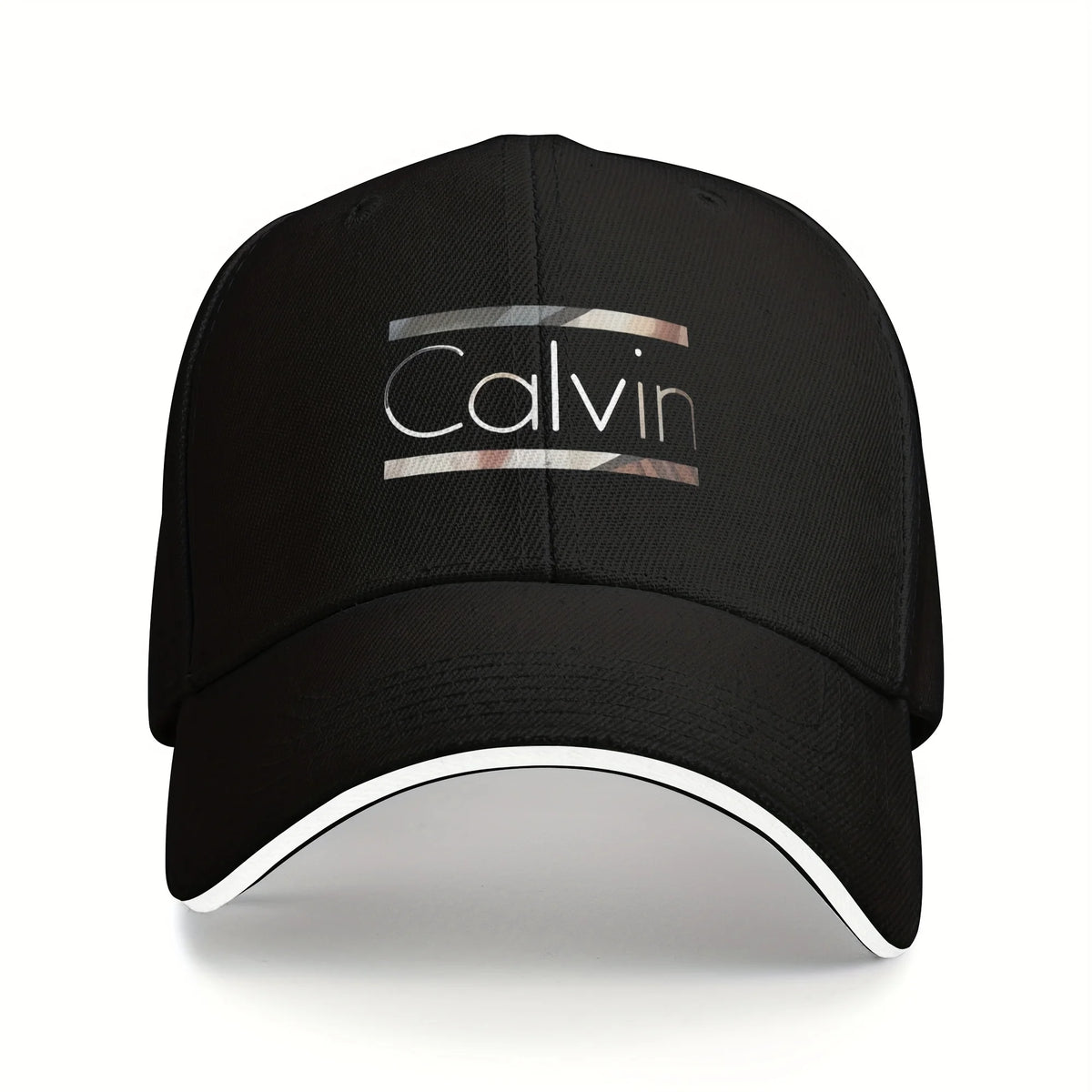 1 Calvin baseball cap - adjustable band, red and gray pattern dad hat, breathable mesh rear visor, suitable for men and women