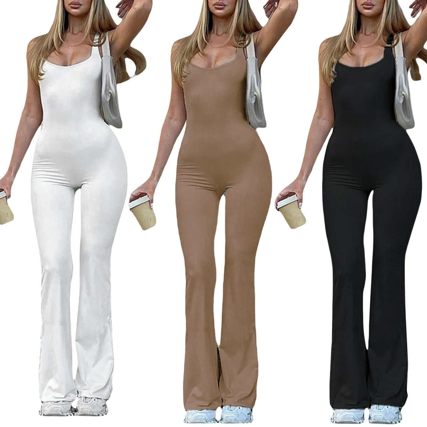 Women Sexy Bodycon Long Sleeve Square Neck OnePiece Romper Ribbed Knit Yoga Jumpsuit Workout Unitard Playsuit Backless Jumpsuits