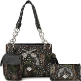 Camouflage Pistol Women Purse with Matching Wallet Set