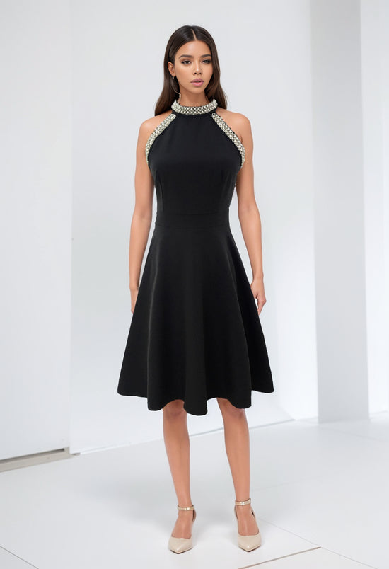 off-Shoulder Goddess Temperament Socialite Dress Black Dress Halter