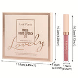 8 pcs matte liquid lipstick, lip glaze - waterproof, non-stick, long-lasting lip gloss, brown, pink, purple and red tones, suitable for Valentine's Day, daily, parties, travel