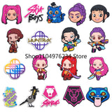 16/18pcs K-POP Demon Hunters Cartoon Shoe Charms Accessories Children Shoe Decorations Fit Wristband Clogs Sandal Kids Xmas Gift