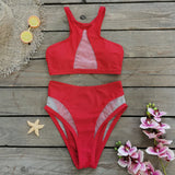 2025 High Waist Bandage Bikini Set For Women Floral Printed Ruffle Bikinis Push Up Strappy Brazilian Biquini Swimwear Swimsuit