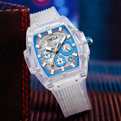 ONOLA Brand Transparent Plastic Watch Men Women clock 2021 Fashion Sports casual unique Quartz Luxury square Mens Watch