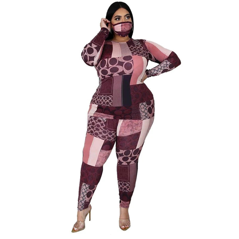 New Plus Size Clothing 2 Piece Set Tracksuit Stretch Top and Pants Outfits Jogger Sweatsuit Matching Suit Wholesale Dropshipping