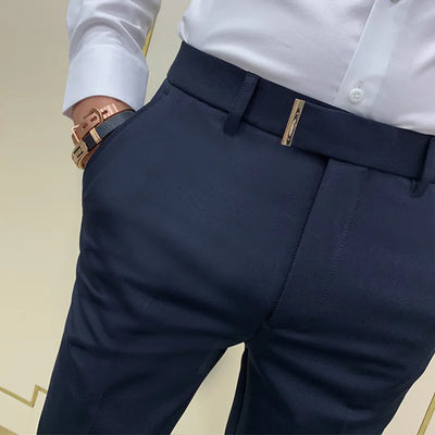 2022 Suit Pants Spring Man Suit Pants Fashion Casual Slim Business Suit Pants Men Wedding Party Work Trousers Classic Large 36