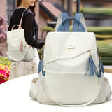 2025 Oxford Cloth Stitching Women'S Backpack Anti-Theft Back Zipper Girls Schoolbag Casual Travel Double Shoulder Backpack