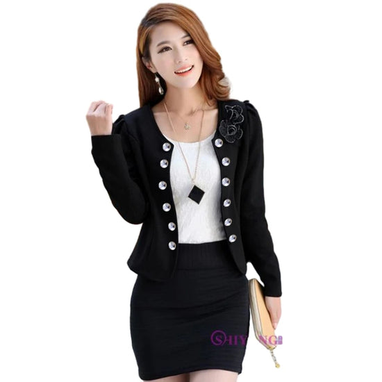 Plus Size Feminino Spring Ol Autumn Slim Female Short Women&