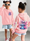2025 New Children's Disney Cartoon Stitch Fashion Angel Monster Boys Girls Outdoor Warm Comfortable Sporty Cute Playful Hoodies