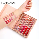 12PCS Matte Liquid Lipstick Set Long Lasting Smudgeproof Lip Oil Inclued Waterproof Lip Glosses Women's Makeup Lip gloss Kits
