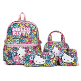 4pcs Kuromi Backpack, Pencil Case, Shoulder Bag, Wallet Set, Hello Kittys School Bag, Melodys Casual Outdoor Daypack