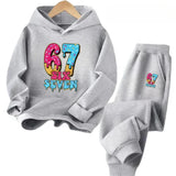 67 Happy Kids Outfit 4-13Y Zombie Print Pajama Set Soft Sleepwear Children  Best Seller Children's Comfortable Sweatshirt Set