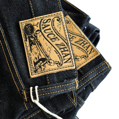 SauceZhan 315XX-18OZ Men Jeans Denim Jeans for Men Taper Fit Selvedge Denim Raw Jeans Blue Jeans Thick 18 OZ Vintage