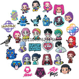 16/18pcs K-POP Demon Hunters Cartoon Shoe Charms Accessories Children Shoe Decorations Fit Wristband Clogs Sandal Kids Xmas Gift