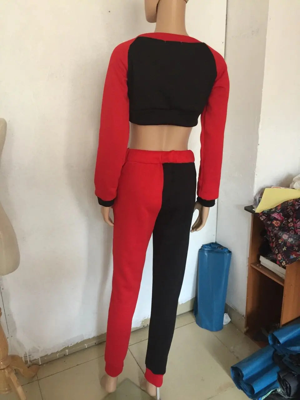 New Women's Set Fashion Casual O Neck Long Sleeve Letters Printed Two Pieces Sets Sexy Short Tops and Pants Suits Autumn