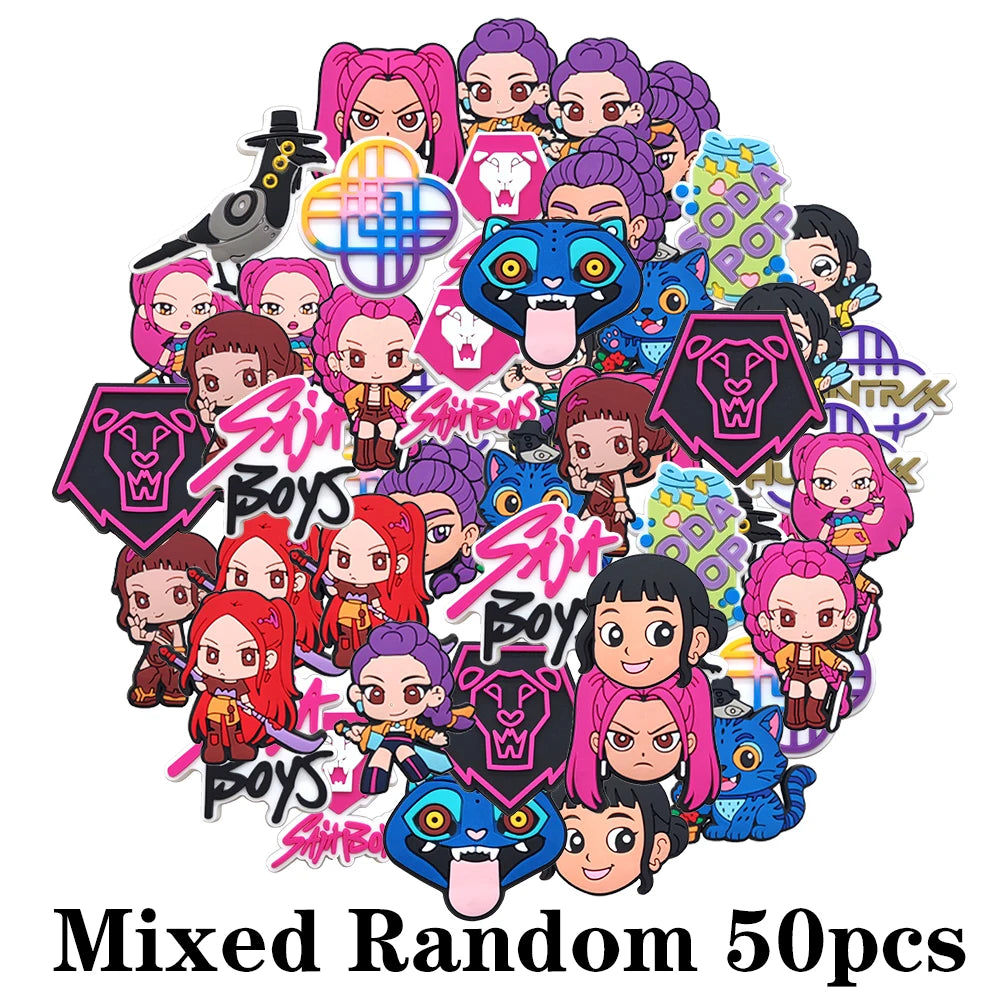 18-100pcs KPop Demon Hunters Shoe Charms For Clogs Ghost Shoe Decoration Premium Quality Popular Shoe Accessories Great Gift