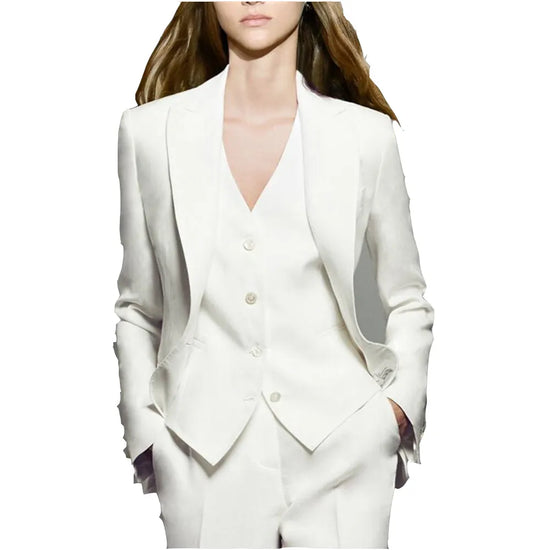 White Women Suits 3 Piece Women PantSuits OL Women&