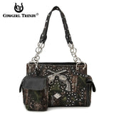 Camouflage Pistol Women Purse with Matching Wallet Set