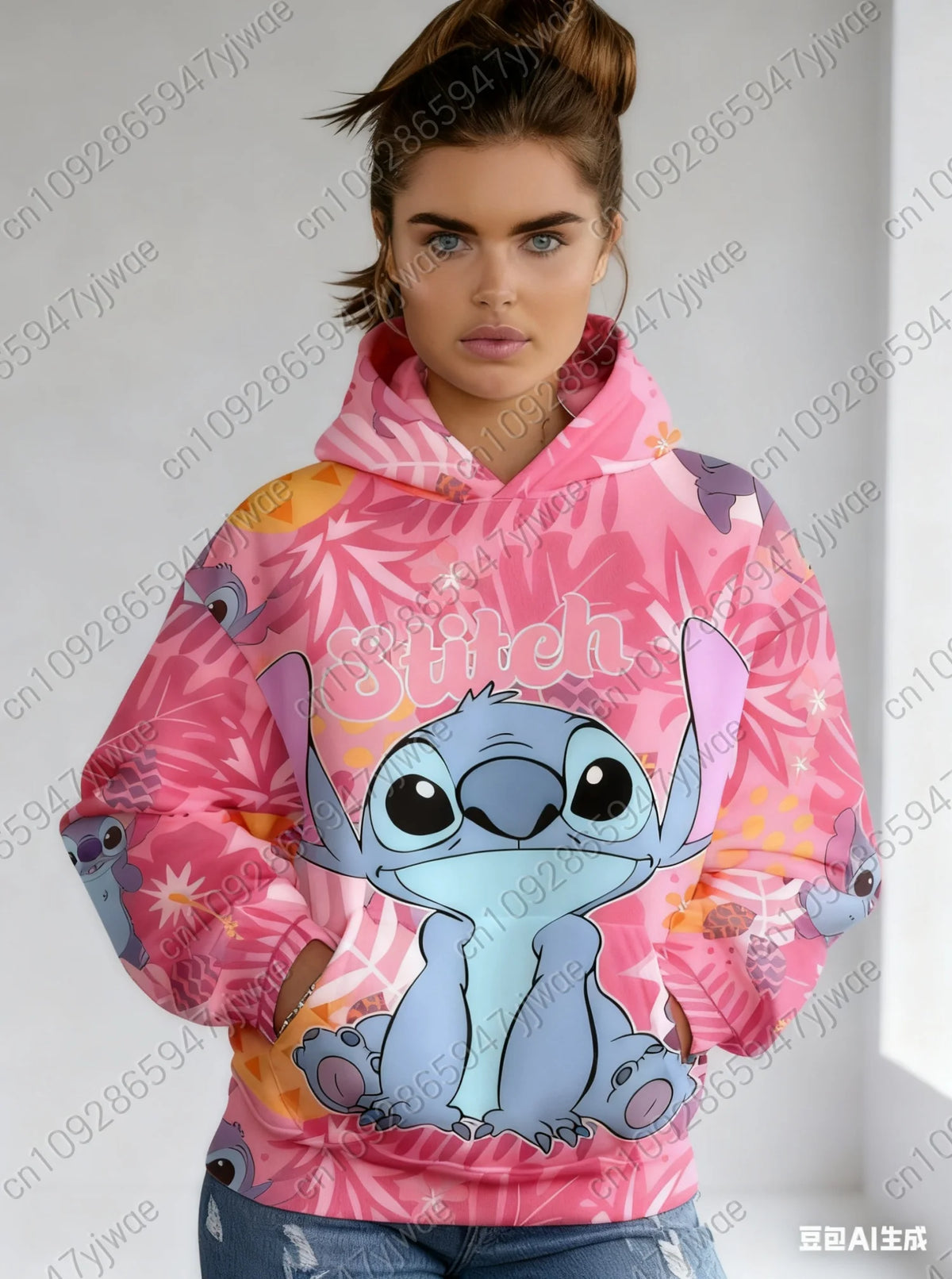 2025 Women,winter Cartoon Stitch Hoodie  Winter Women Hooded Outdoors All-Match Hoodie Females Girl women  Tops Women Clothing