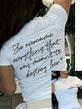 Women Casual "She Overcame Everything That Was Meant to Destroy Her" T-Shirt