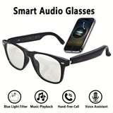 [Smart Audio Glasses] Wireless Smart Glasses - Built-in Microphone And Speaker, Blue Light Filter Polarized Glasses Lenses, Voice Assistant, Open-ear Music And HD Calls