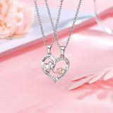 Two-pack of mother and daughter elephant mother and son necklaces, a gift from mother to daughter for Mother's Day, birthday, and Christmas