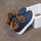 Kids' All-Season Sneakers - Non-Slip Cushioned midsole, Easy Lace-Up Closure, PU Upper & Rubber Sole - Toddler to Preteen Shoes for Boys & Girls - School, Sports, Hiking, Everyday - Available in Navy/, Mustard-Yellow & Brown