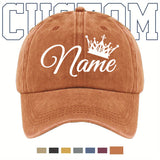Customizable Baseball Cap with Personalized Text & Crown Design - Adjustable Lightweight Hat, Multi-Color Options, Machine Washable for Casual & Formal Events
