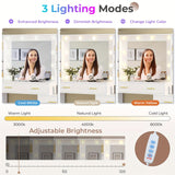 Large Dressing Table With Lighted Mirror And Electrical Outlet, With 6 Drawers, 4 Shelves And 1 Storage, Makeup Vanity, White