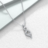 Lab Grown Lab-created Diamond 925 Sterling Silvery Infinity Pendant Necklace for Women