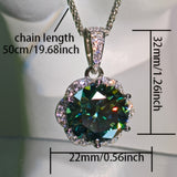 1pc 925 Silver 10-20 Carat Moissanite Pendant Chain Necklace, Suitable for Birthday Parties, for Men And Women.This is a jewelry suitable for gifting