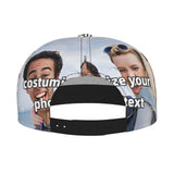 1pc Funky Style Customizable Polyester Duckbill Cap, Personalized Photo/Text All Over Print, Unisex Flat Brim Baseball Hat