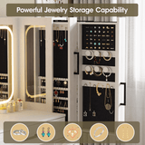 Maupvit Makeup Vanity with Lighted Mirror & Power Strip, Large Vanity Desk with Sliding Jewelry Storage Shelves, 4 Drawers, 3 Cabinets & Hairdryer Rack, 3 Lighting Modes, Bedroom Dressing Table, White