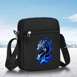 2pcs Flame Dragon Print Neutral Curved Brim Hip-hop Baseball Cap And Messenger Bag, Y2k Style Street Fashion Outdoor Sports Baseball Cap Curved Brim Hat And Bag, Adjustable, Gift for Yourself Or Friends