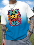 Men Gradient Color "They Not Like Us" T-Shirt
