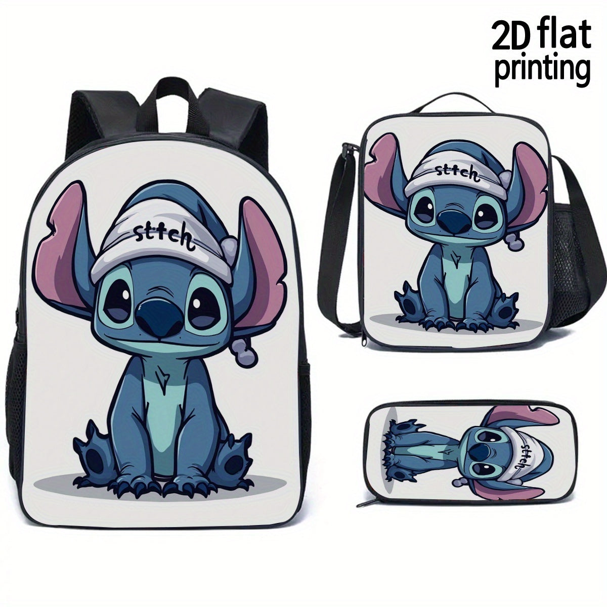 3pcs Limited Edition Stitch Back to School Combo Chibi Stitch Hat - Cute Disney Inspired Accessory for Fans Anime Gift for Stitch Lovers, for Teenager