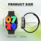 GREENPORT Smart Watch with Earbuds 2.01 Inch HD Screen 2 in 1 Smart Watch Sports Record for Android and iPhone Best Holiday Gift Blac