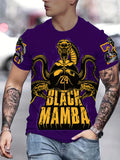 Men Casual  Black Mamba 3D Print T-Shirt