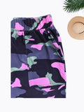 Women 3pcs Camo Joggers Comfortable Stretch Waist, Casual Cargo Pants with Pockets
